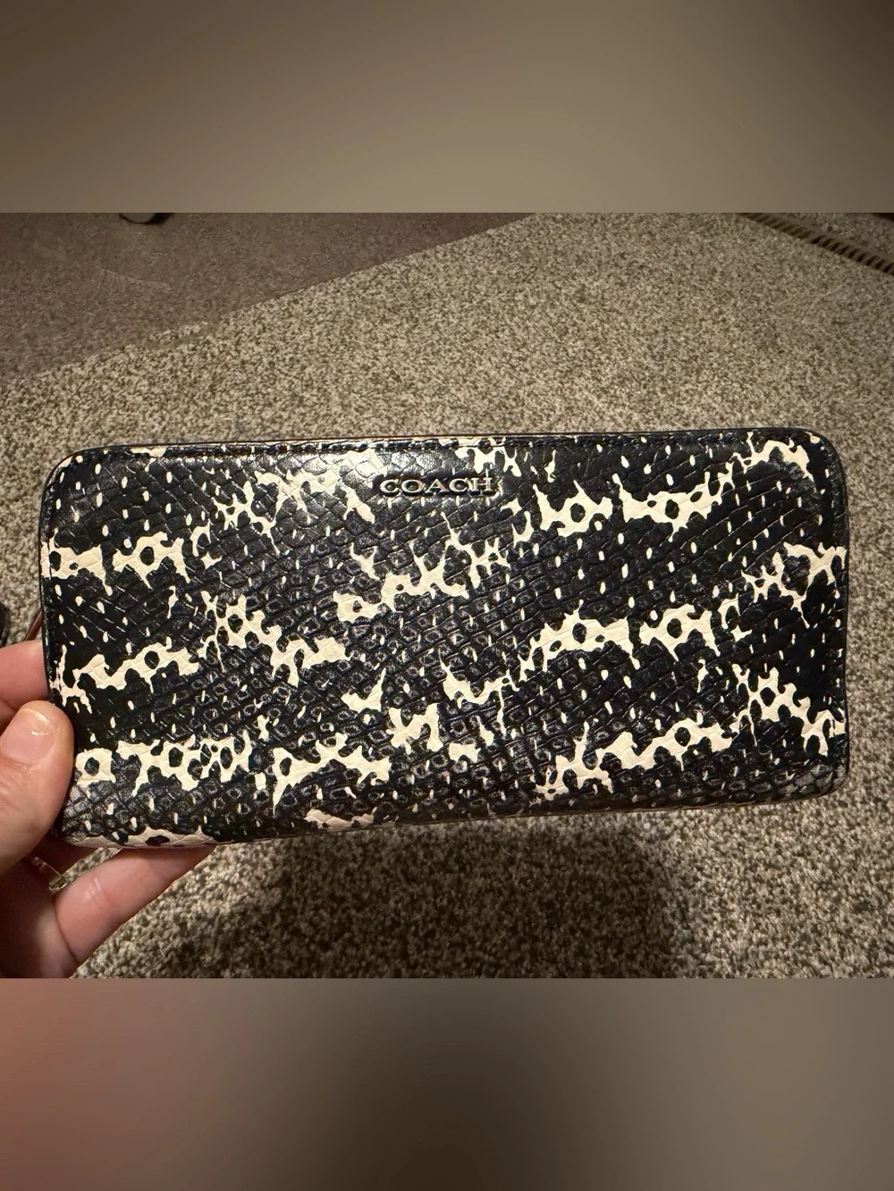 Coach Madison Two-Tone Python Embossed Leather Wallet